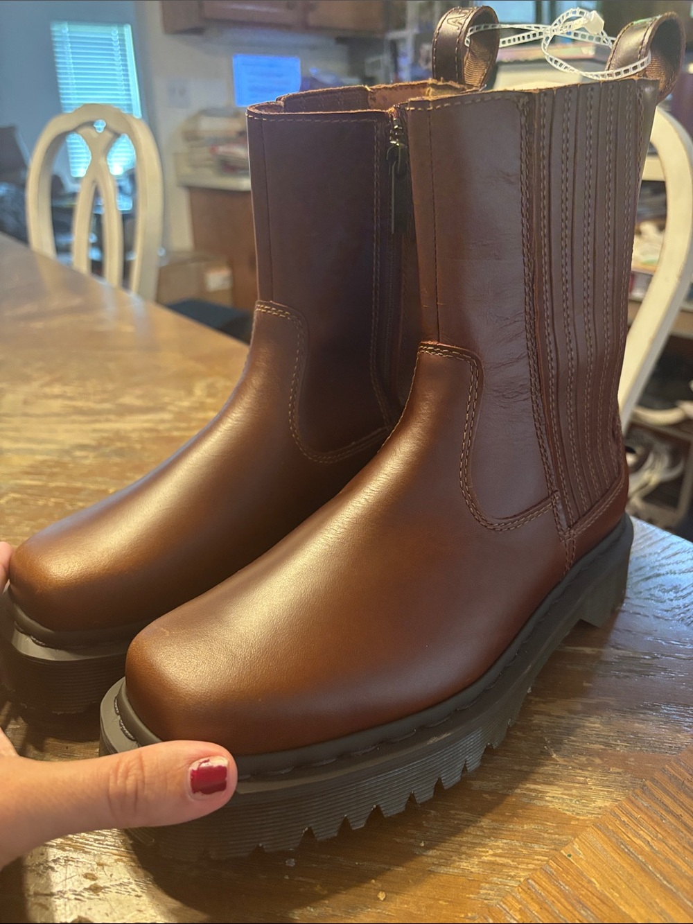 Dr. Martens Women's Amaayah Lo Brown Chelsea Boots